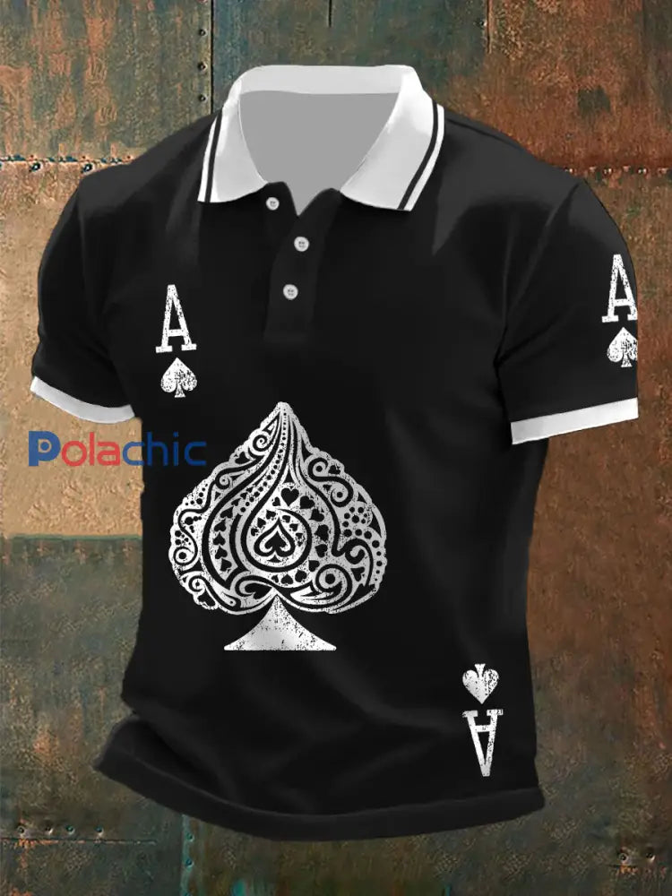 Tops de poker Ace of Spades pour hommes Noir / S