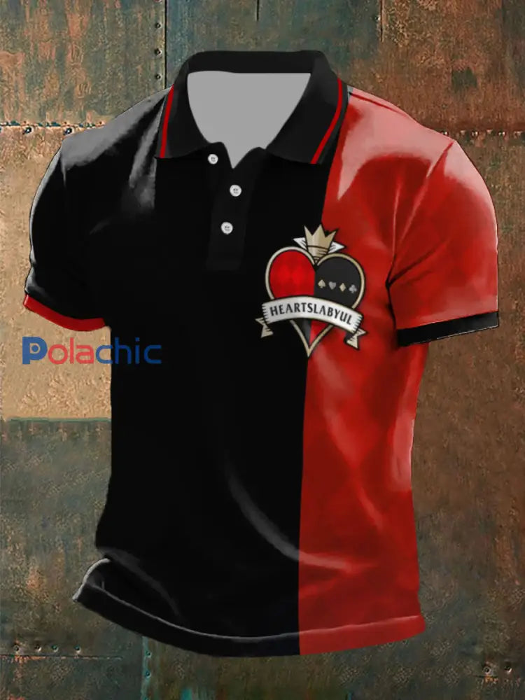 Tops de poker pour hommes Noir-Rouge / S