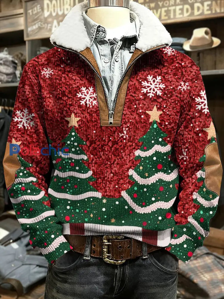 Tops imprimés d’art de Noël pour hommes Rouge / S