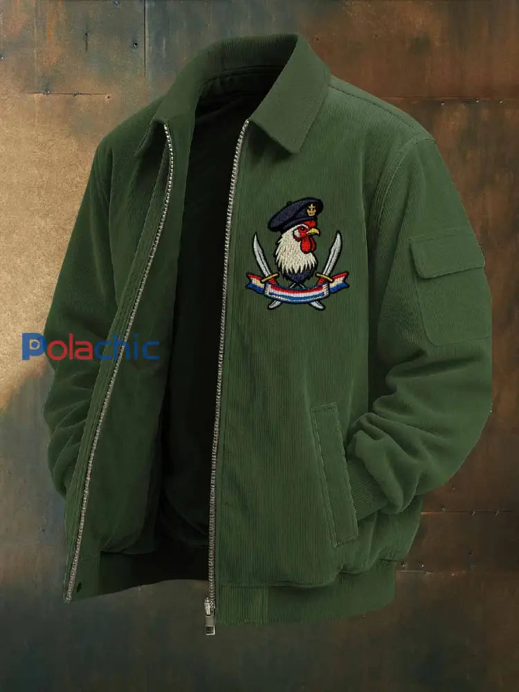 Veste À Imprimé Coq Français Rétro comme image / S