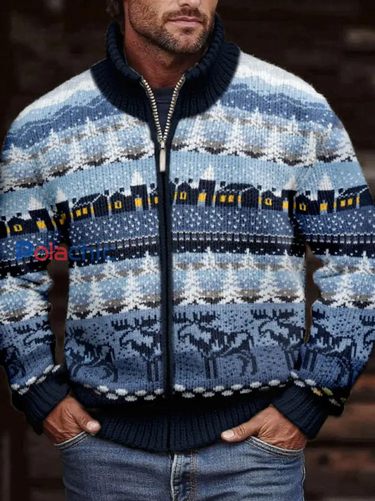 Vestes imprimées village de neige pour homme comme image / S