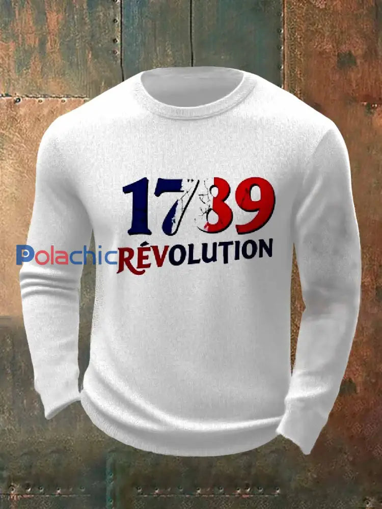 Vintage France 1789 Hoodie À Manches Longues Imprimé Décontracté comme image / S