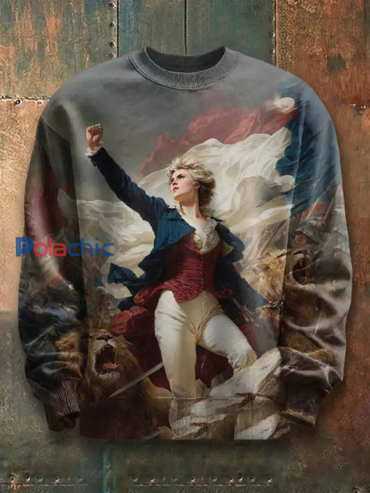 Vintage Motif Imprimé Casual Manches Longues Hoodie comme image / S