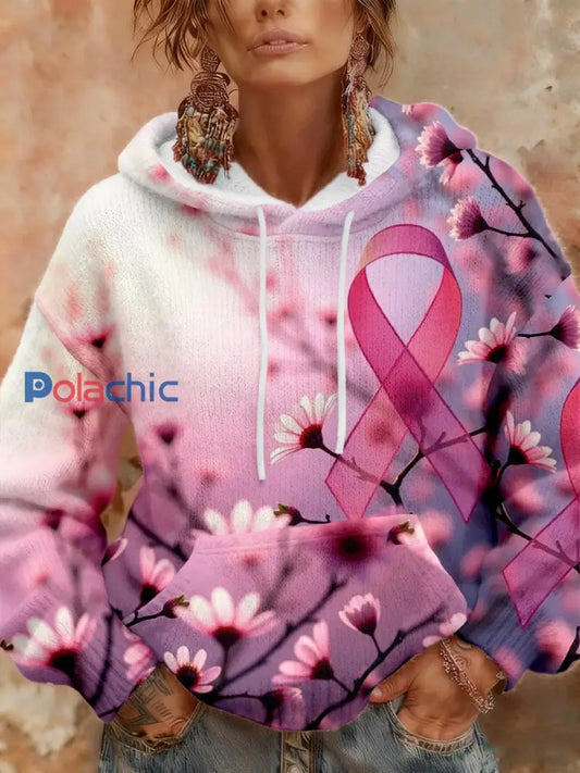 Women’s Breast Cancer Awareness Sweats à capuche à fleurs roses Rose / S