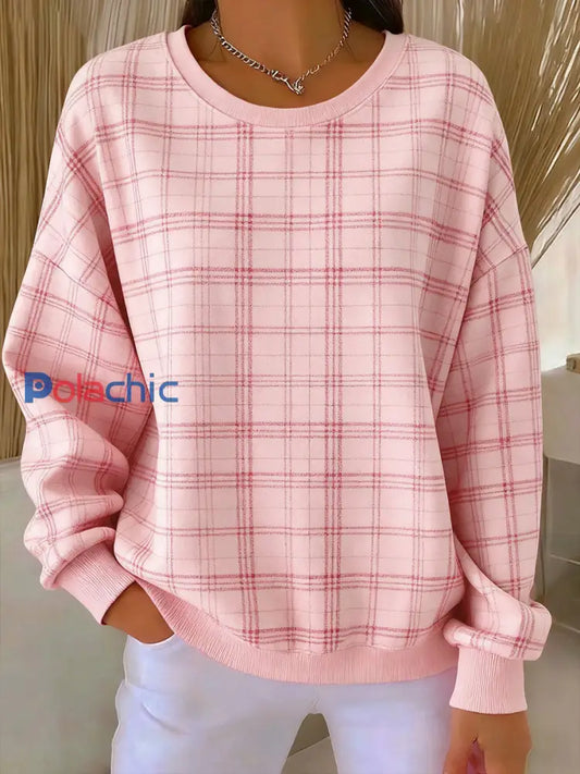 Women’s Breast Cancer Awareness Sweatshirt côtelé col rond Rose / S
