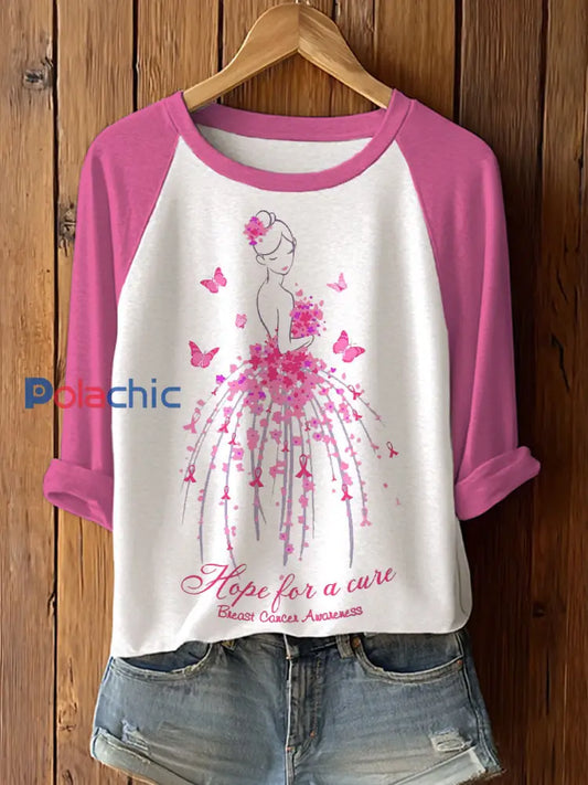 Women’s Hope for a Cure T-shirts de sensibilisation au cancer du sein Rose / S