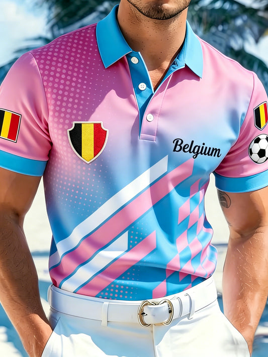Impression artistique pour les supporters du match de football de la Belgique masculine, polo pour fans