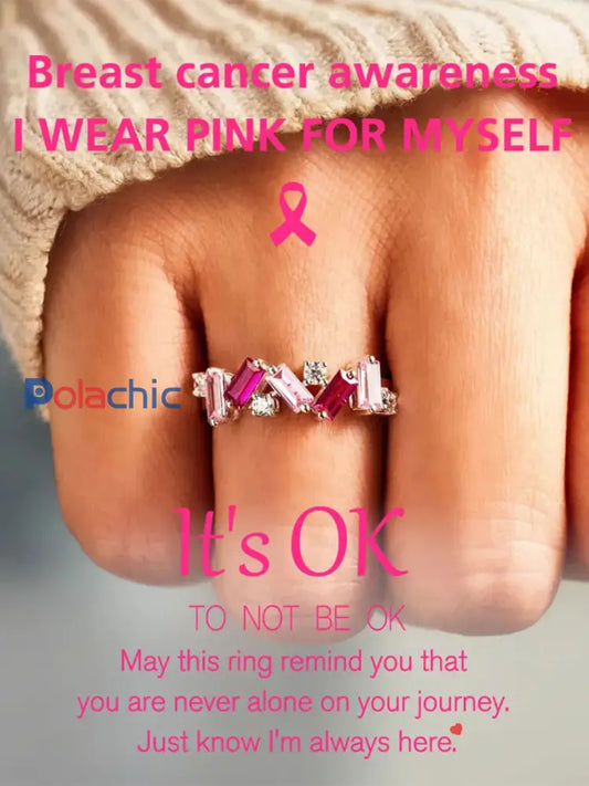 Anneau cancer du sein pour femmes Rose / A6