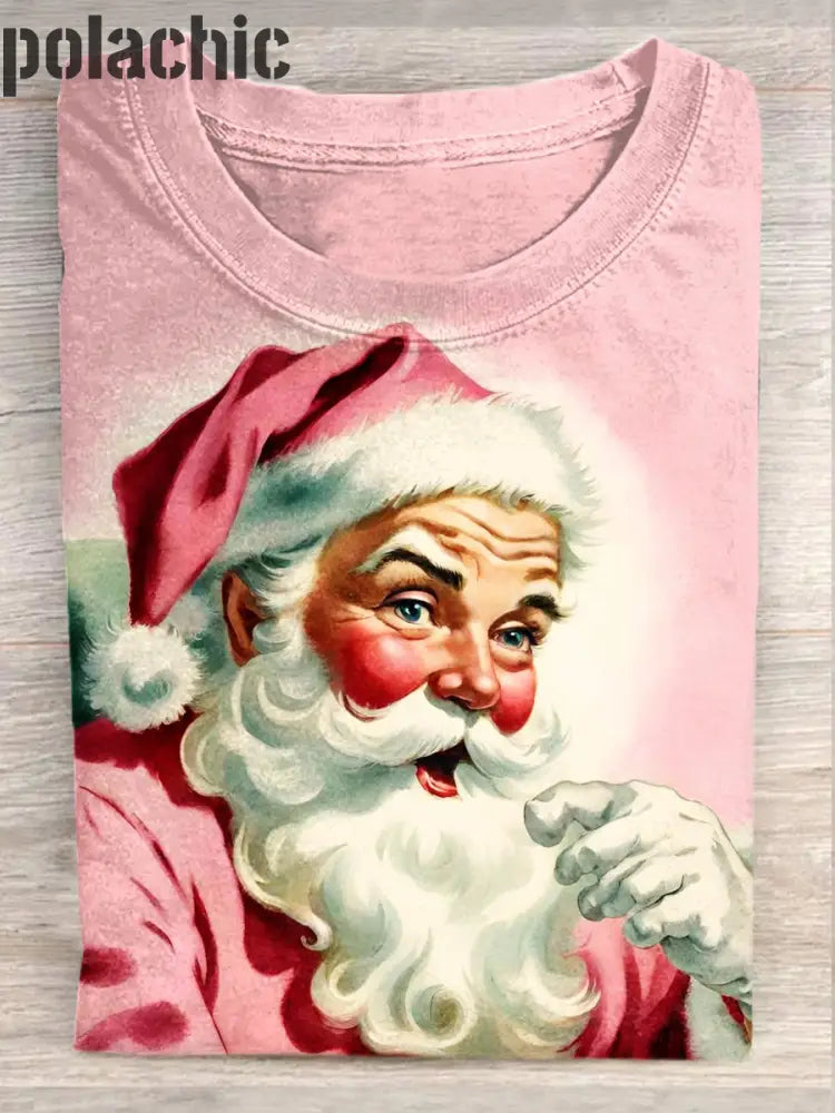 Art De Noël Imprimer Unisexe Col Rond À Manches Courtes T-Shirt Décontracté A / S