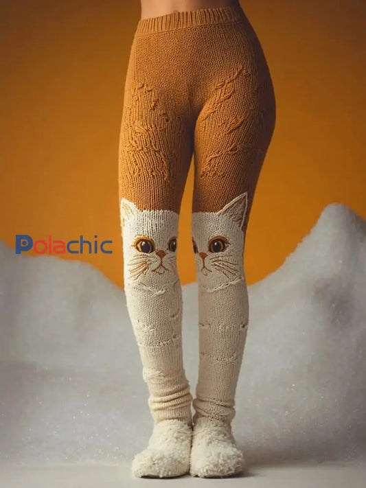 Bas Cat Art Print pour femmes comme image / S