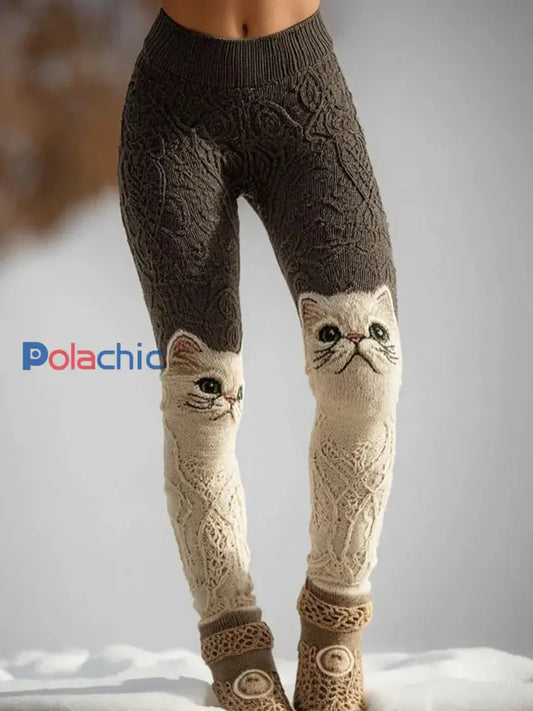 Bas Cat Art Print pour femmes comme image / S