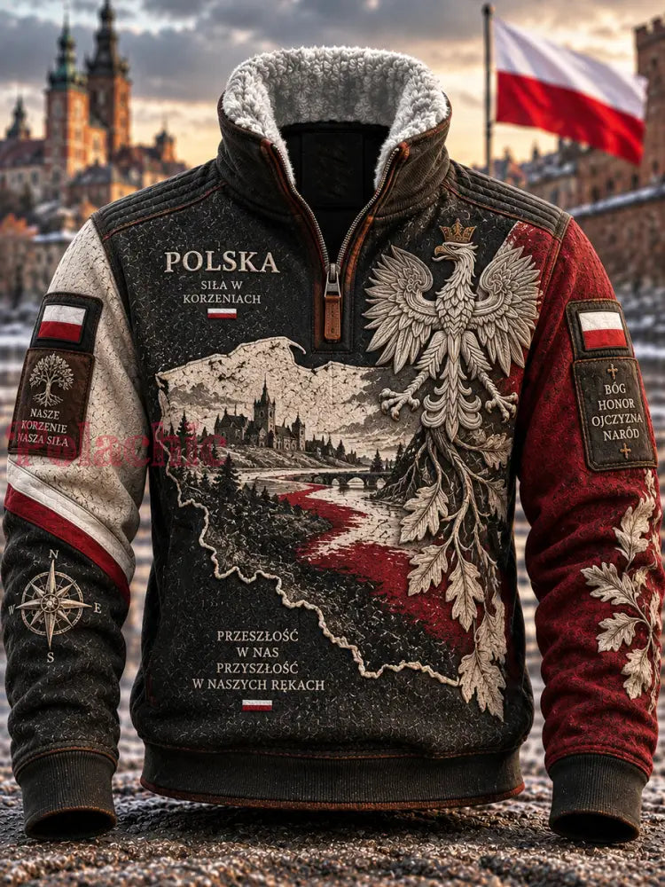 Bluza graficzna z motywem dziedzictwa narodowego i dumy - Jak na zdjęciu / S