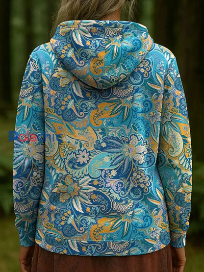 Bohème Boho Floral Art Imprimé Hoodie des femmes