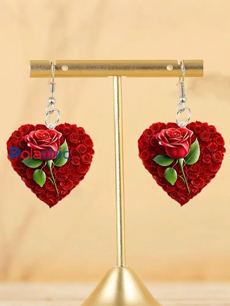 Boucles d’Oreilles Femme Breast Cancer Rose Rose Rouge / ONE