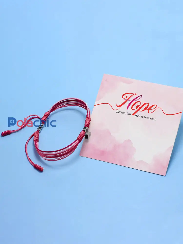 Bracelet ajustable Femme Cancer du sein Ruban Rose Rose / ONE