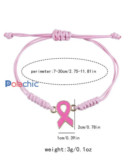 Bracelet Femme Rose Cancer Du Sein Ajustable Rose / ONE