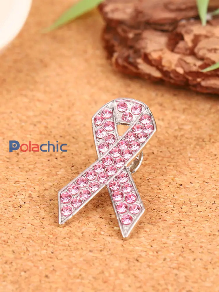 Broche ruban rose pour femme Cancer du sein Rose / JM