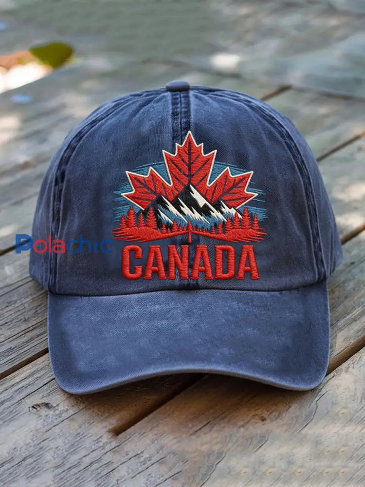 CANADA Casquette unisexe décontractée imprimée Bleu / ONE