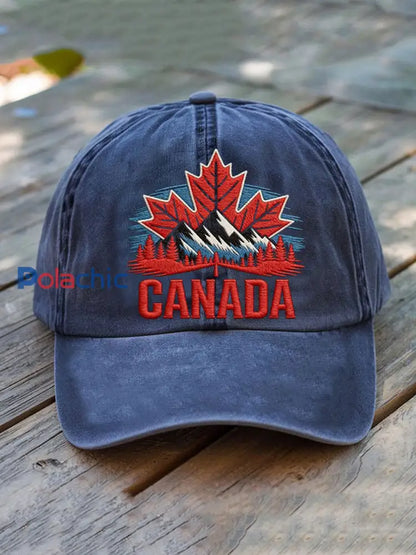 CANADA Casquette unisexe décontractée imprimée Bleu / ONE