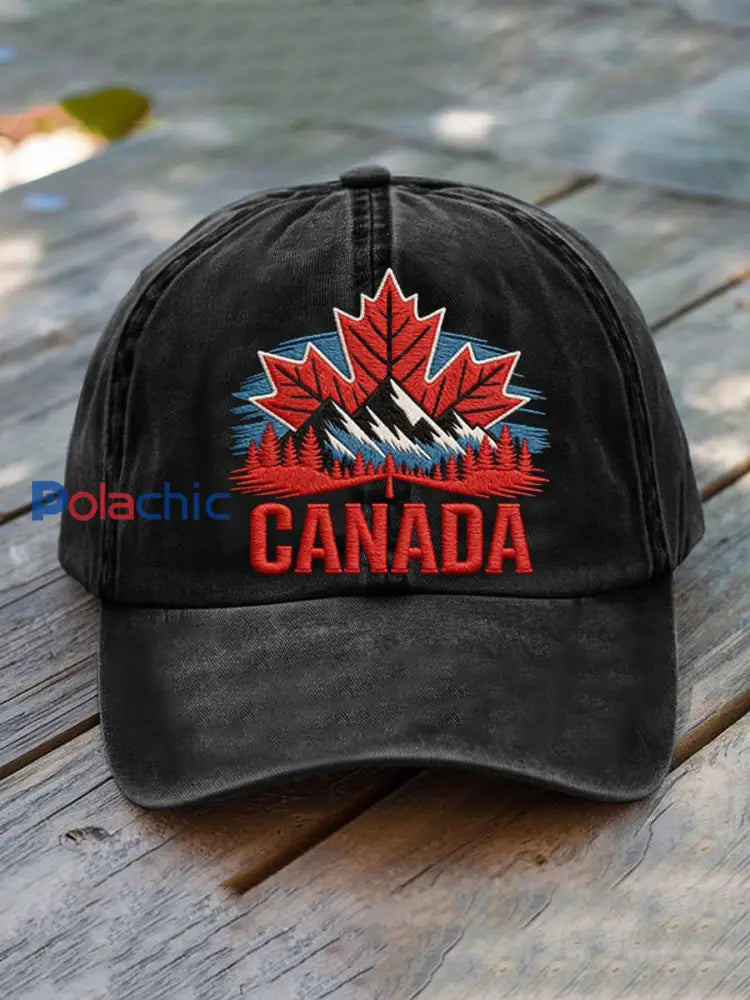 CANADA Casquette unisexe décontractée imprimée Noir / ONE