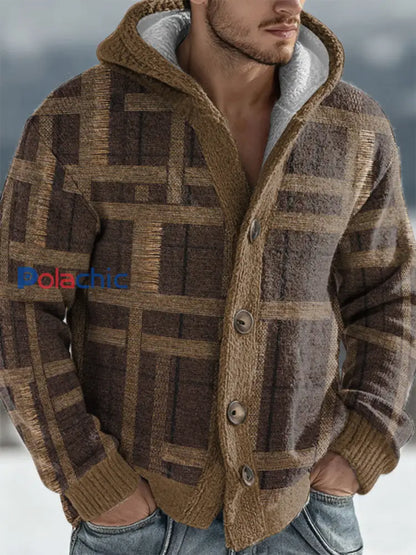Cardigan à capuche géométrique Art Homme Café / S