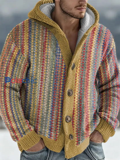 Cardigan à capuche géométrique Art Homme comme image / S