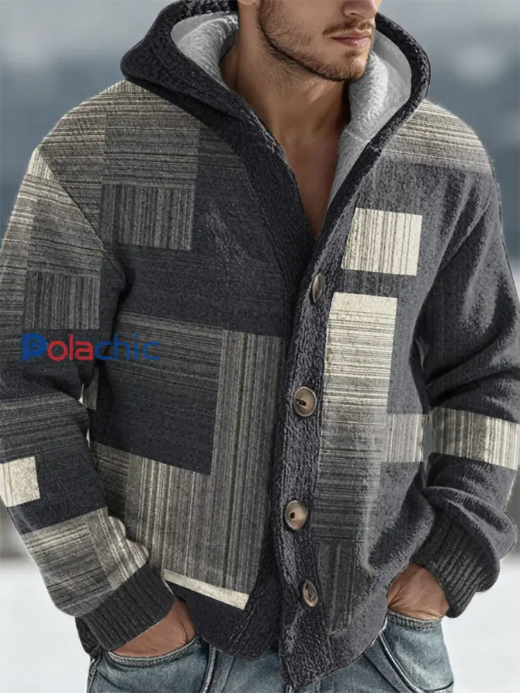 Cardigan à capuche géométrique Art Homme comme image / S