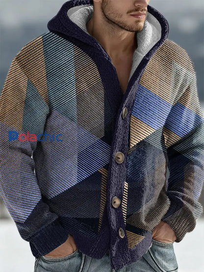 Cardigan à capuche géométrique Art Homme comme image / S