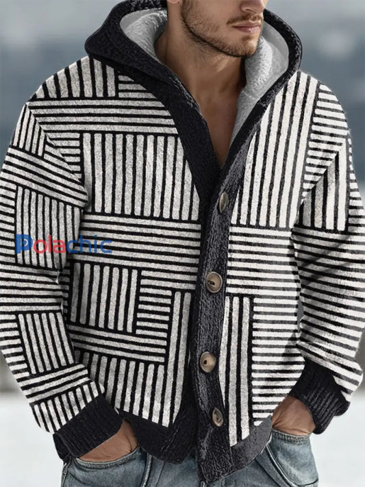 Cardigan à capuche géométrique Art Homme comme image / S