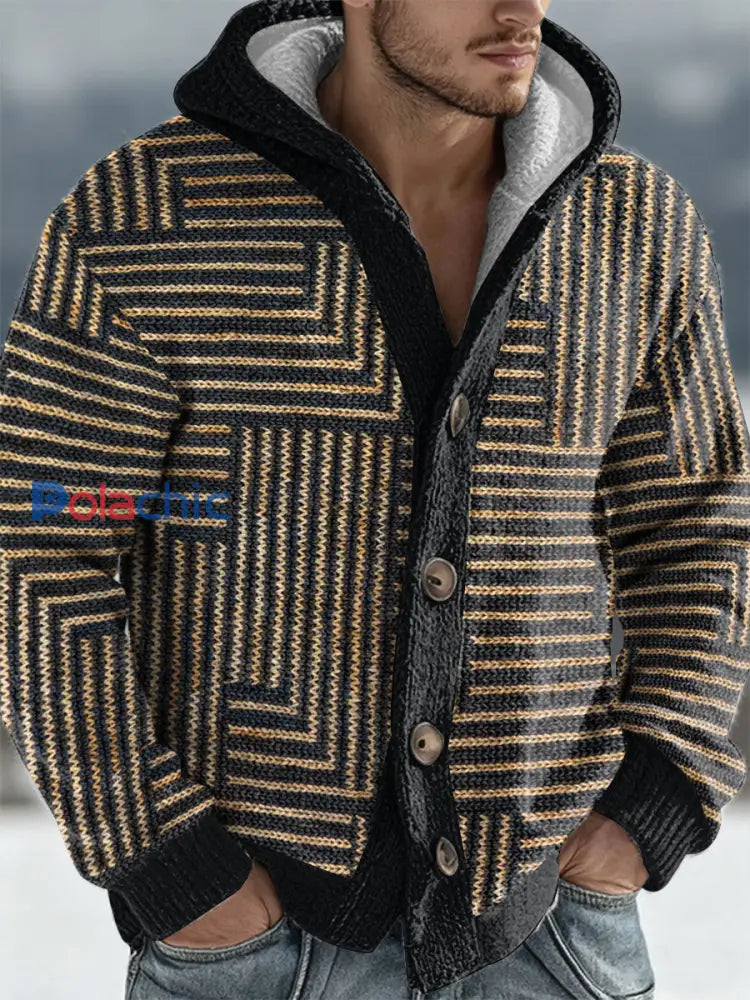 Cardigan à capuche géométrique Art Homme comme image / S