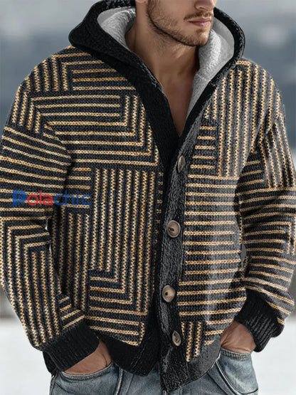 Cardigan à capuche géométrique Art Homme comme image / S