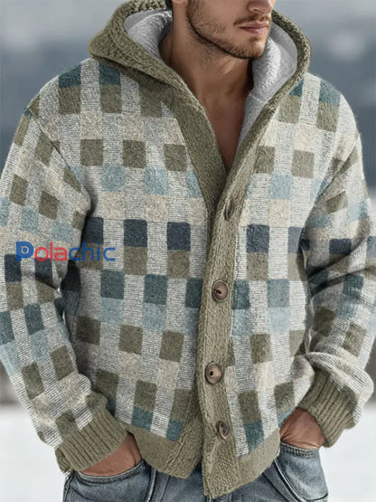 Cardigan à capuche géométrique Art Homme comme image / S