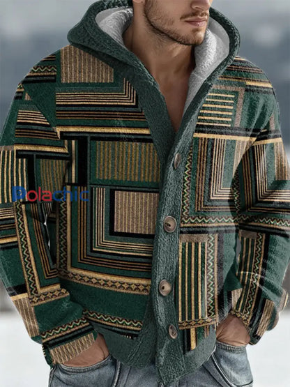 Cardigan à capuche géométrique Art Homme comme image / S