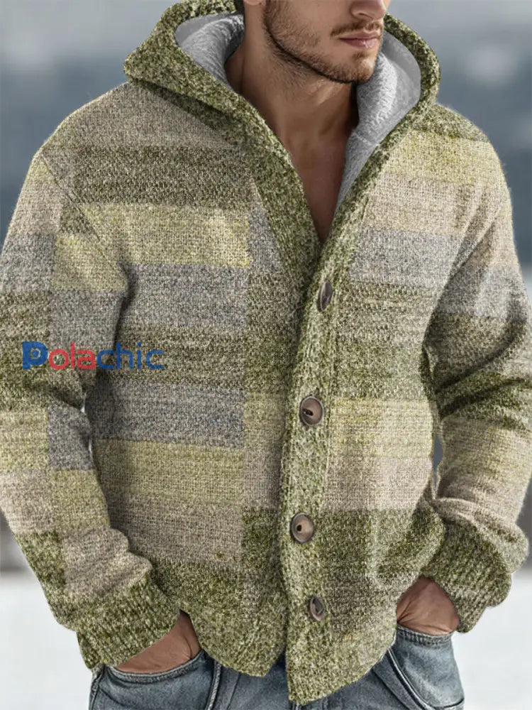Cardigan à capuche géométrique Art Homme couleur mélangée / S