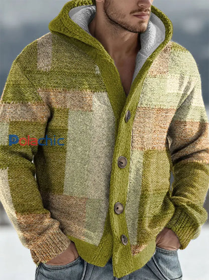 Cardigan à capuche géométrique Art Homme couleur mélangée / S