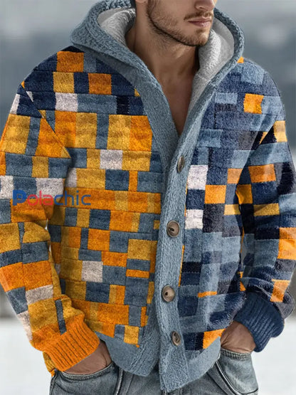 Cardigan à capuche géométrique Art Homme couleur mélangée / S