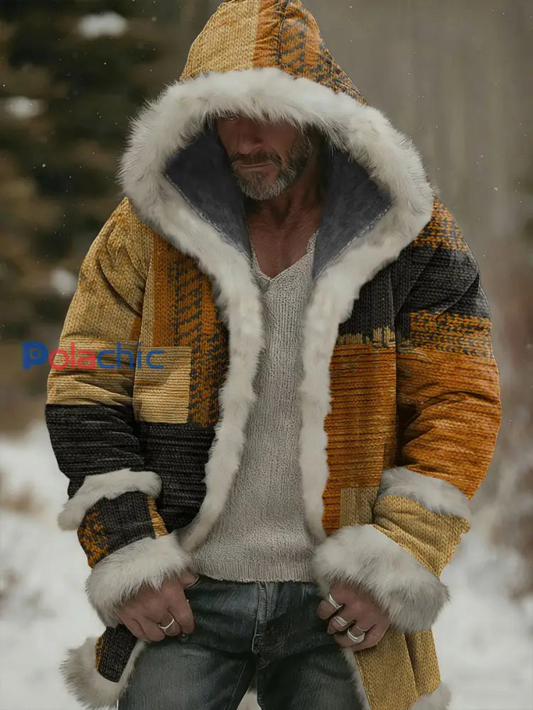 Cardigan à capuche géométrique Art Homme couleur mélangée / S