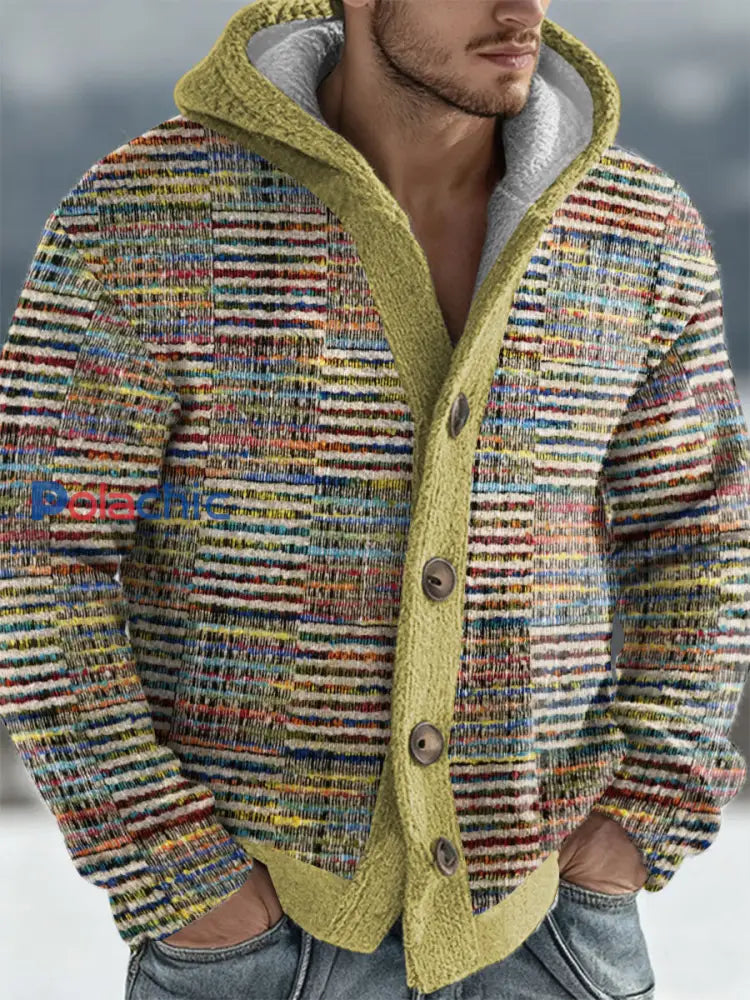Cardigan à capuche géométrique pour hommes comme image / S