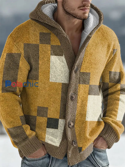 Cardigan à capuche géométrique pour hommes comme image / S