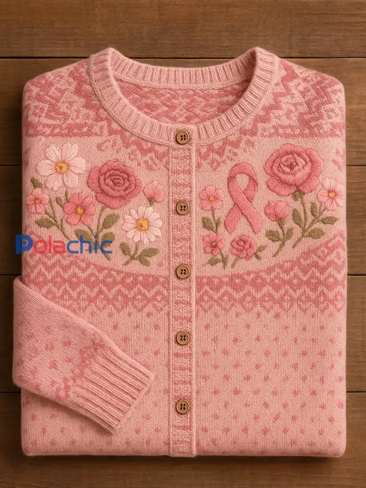 Cardigan boutonné à imprimé floral vintage pour femmes A / S