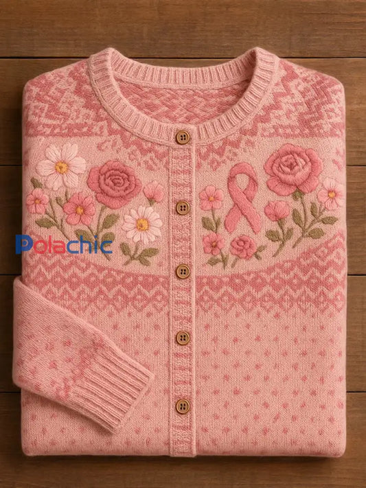 Cardigan boutonné à imprimé floral vintage pour femmes A / S