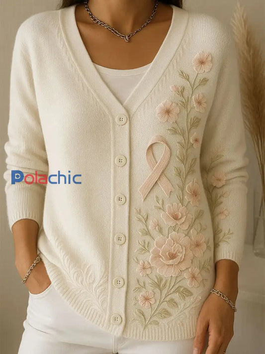 Cardigan boutonné à imprimé floral vintage pour femmes A / S