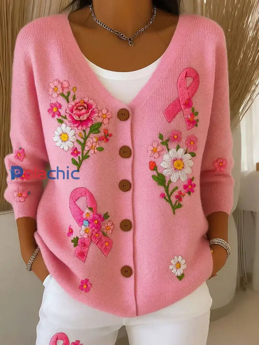 Cardigan boutonné à imprimé floral vintage pour femmes A / S
