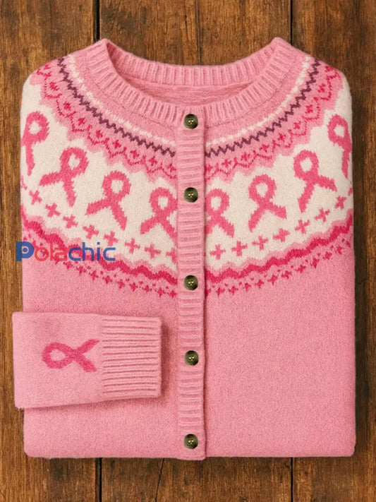 Cardigan Décontracté Femme Rose Ruban Imprimé Floral Rose / S