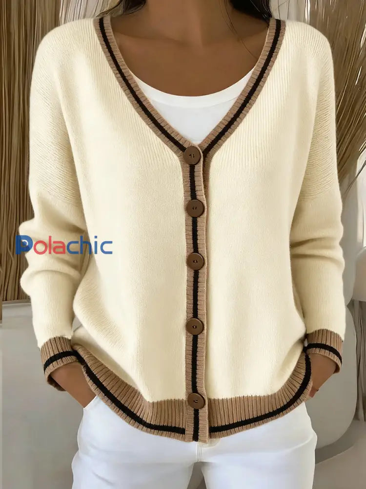 Cardigan en tricot confortable à motif de cheval vintage pour femme