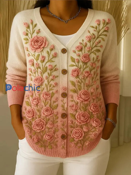 Cardigan Femme Rose Cancer Du Sein Fleuri comme image / S