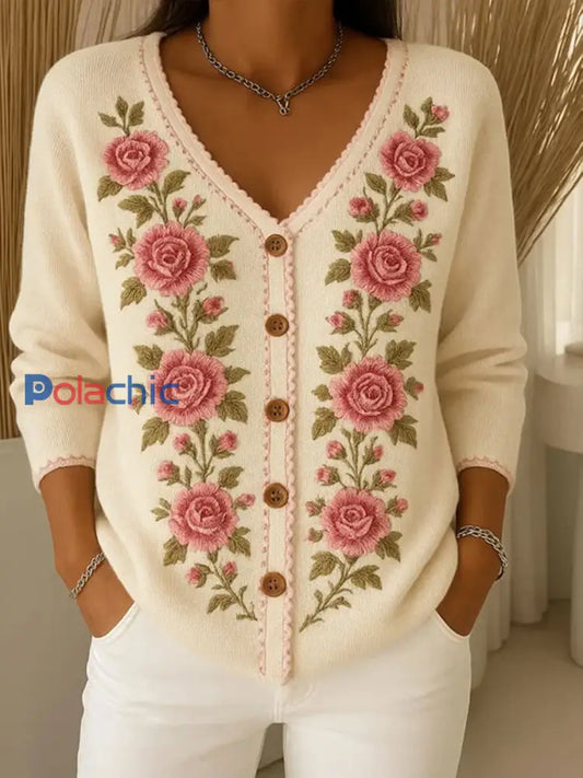 Cardigan Femme Rose Cancer Du Sein Fleuri comme image / S
