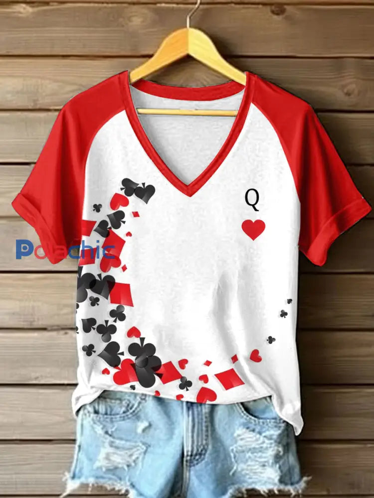 Cartes à jouer des femmes inspiré Art Print T-Shirt comme image / S