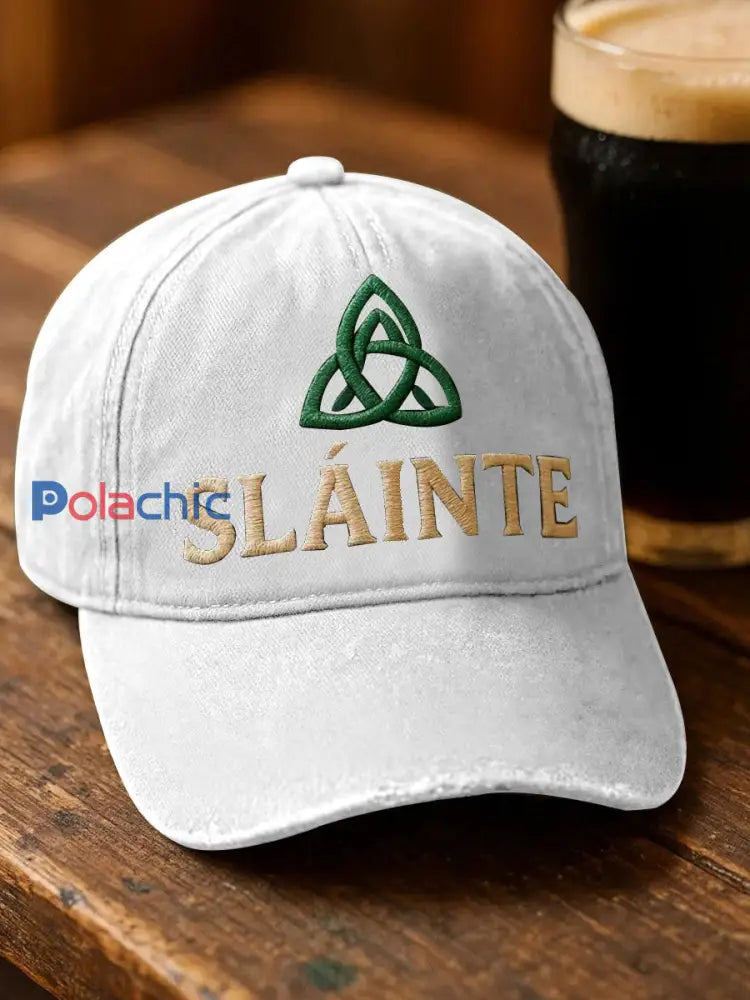 Casquette unisexe décontractée imprimée Saint-Patrick Blanc / ONE