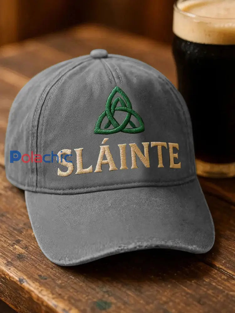 Casquette unisexe décontractée imprimée Saint-Patrick Gris clair / ONE